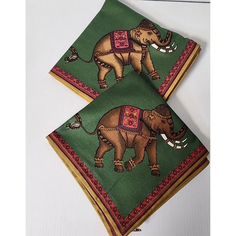 Jim Thompson 100% Cotton Elephant Pillow Cushion Covers (2)   NEW‎